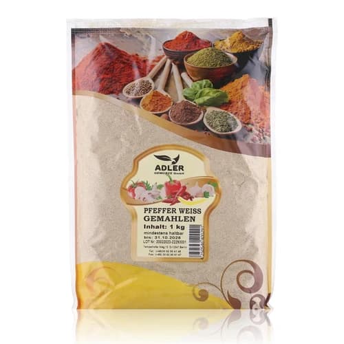 Pfeffer weiß gemahlen 1KG-Packung