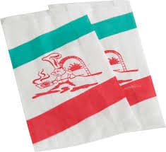 Bäckerfaltenbeutel, mit Druck "Pizza" gebleicht Natron